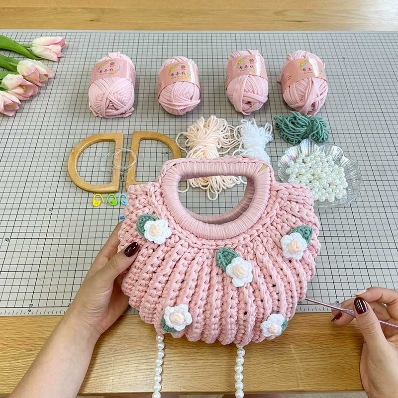 Sea Shell DIY Hand-woven Fabric Strip Bag Craft Kit - Image 4
