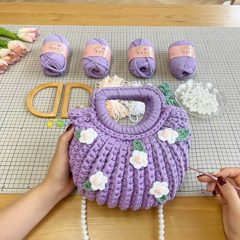 Sea Shell DIY Hand-woven Fabric Strip Bag Craft Kit - Image 3