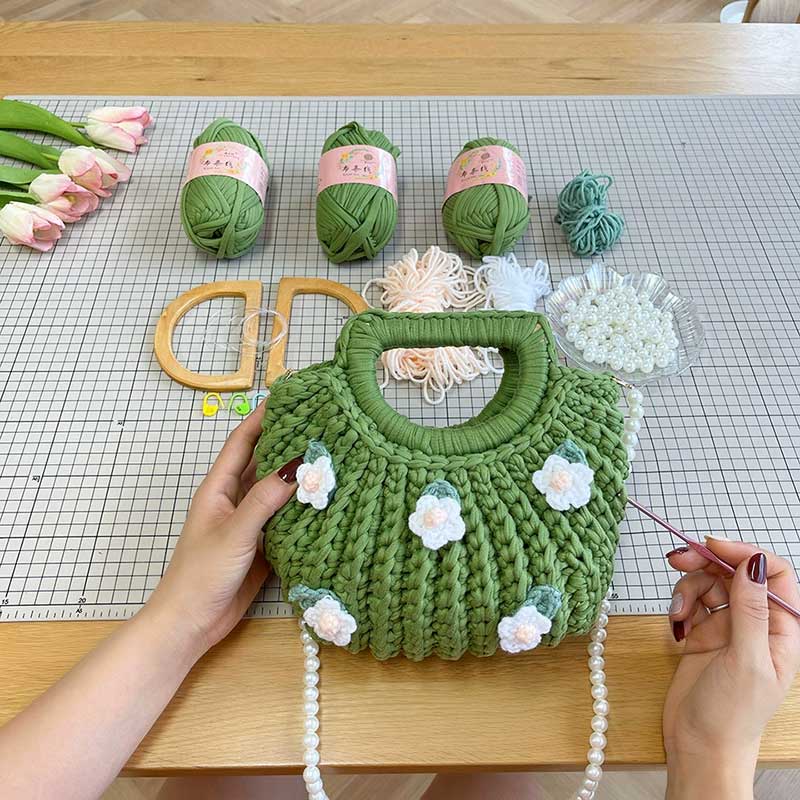 Sea Shell DIY Hand-woven Fabric Strip Bag Craft Kit - Image 6