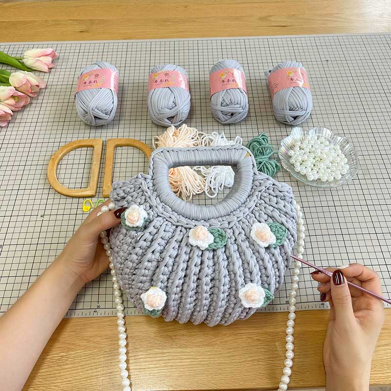 Sea Shell DIY Hand-woven Fabric Strip Bag Craft Kit - Image 5