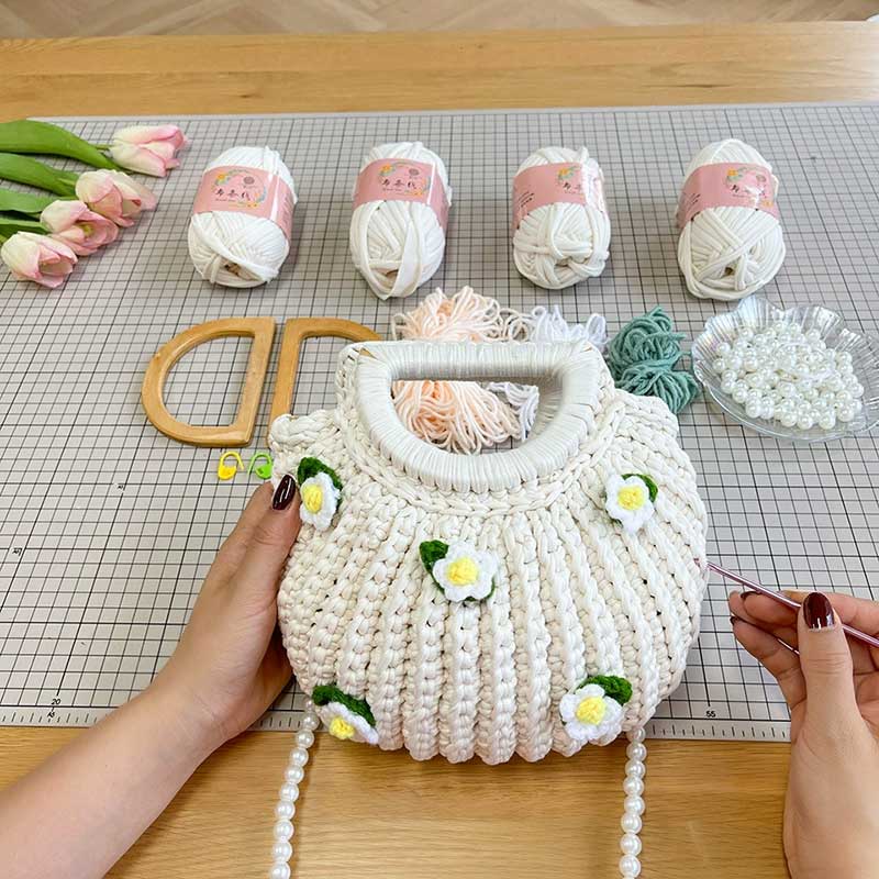 Sea Shell DIY Hand-woven Fabric Strip Bag Craft Kit - Image 2